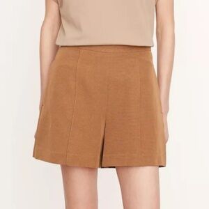 Vince High Waist Tailored Shorts Womens Size 14 Tan Brown Side Zip NWT $295